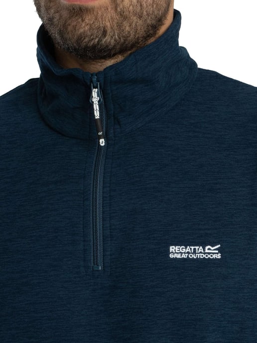 Regatta Thompson Marl Fleece Met Halve Rits, Blauw - Image 4