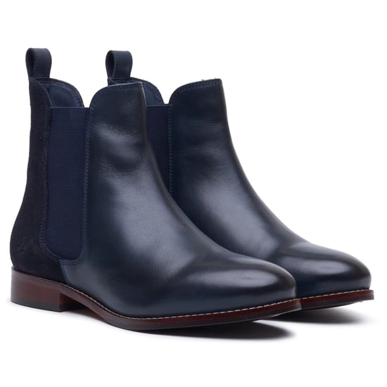 Hush Puppies Colette Leren Dames Navy Brede Pasvorm Platte Chelsea Boots - Image 3