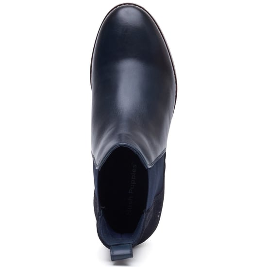Hush Puppies Colette Leren Dames Navy Brede Pasvorm Platte Chelsea Boots - Image 5