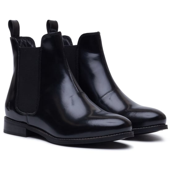 Hush Puppies Colette Leren Dames Zwarte Brede Pas Flat Chelsea Boots - Image 3