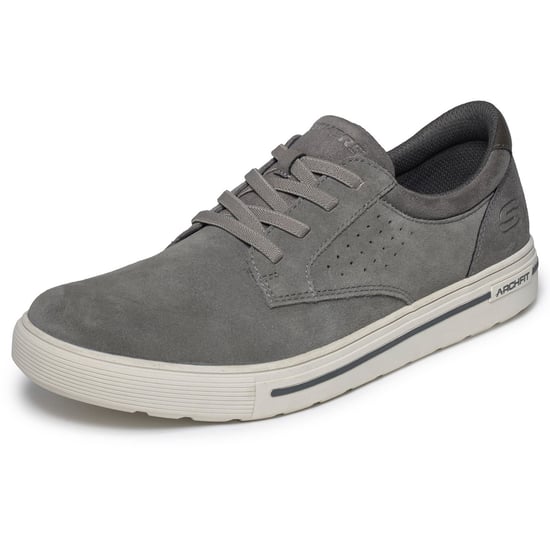 Skechers Arch Fit Solano 2.0 Rey Leren Heren Grijze Veterschoenen - Image 5
