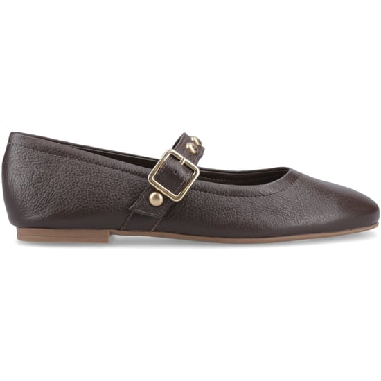 Hush Puppies Charlene Stud Ballerina Lederen Dames Chocolade Ballerina's - Image 3