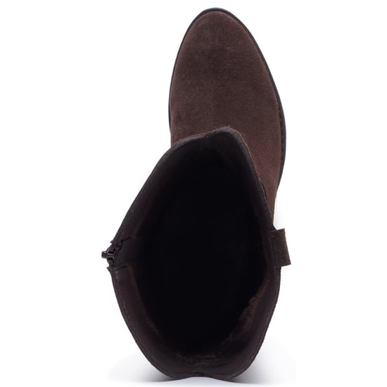 Hush Puppies Isabella Lange Suède Dames Chocolade Winter Knie Hoge Laarzen - Image 5