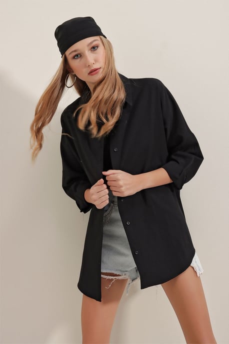Oversized Overhemd met Lange Mouwen van Poplin - Image 2