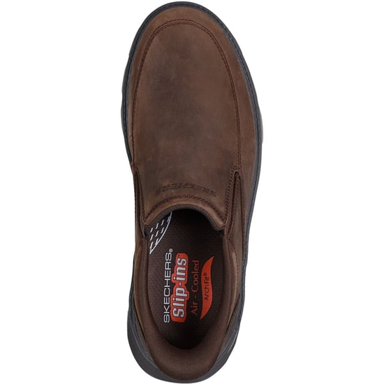 Skechers Arch Fit Garza Umar Leer Heren Cocoa Instappers - Image 3