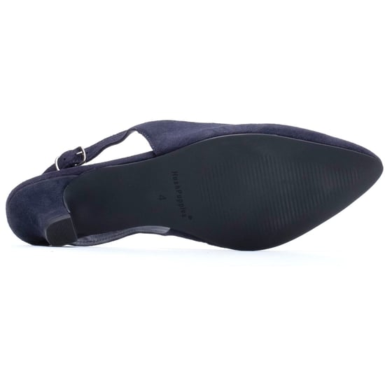Hush Puppies Nahla Buckle Kitten Heel Leren Dames Navy Ronde Slingback Schoenen - Image 4