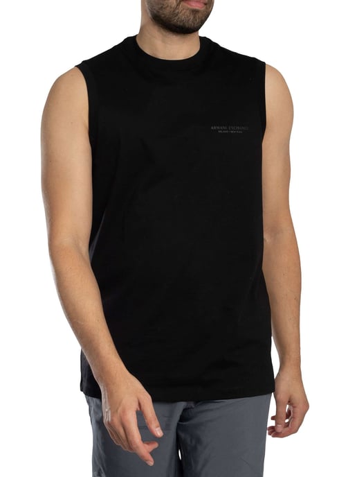 Armani Exchange Tanktop Met Relaxed Fit Borstlogo, Zwart - Image 2