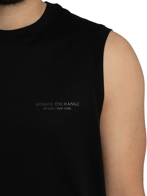 Armani Exchange Tanktop Met Relaxed Fit Borstlogo, Zwart - Image 4