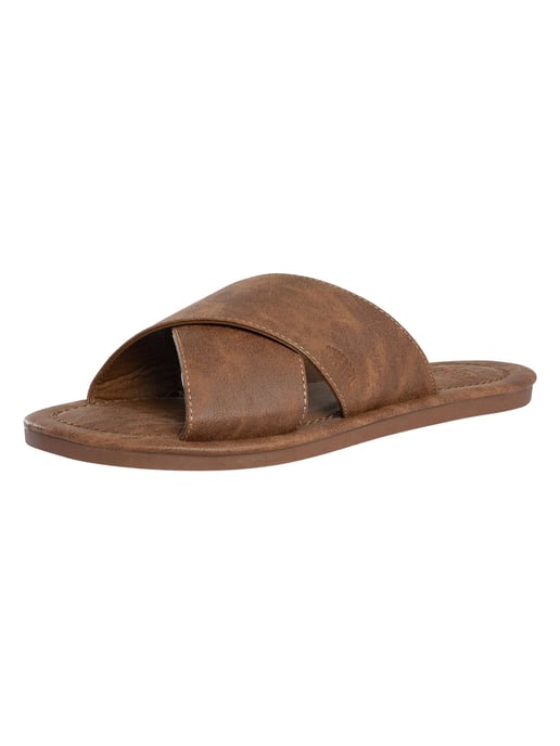 Superdry Vintage Kruisbandjes Schuifjes, Bruin - Image 1