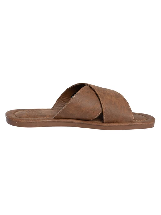 Superdry Vintage Kruisbandjes Schuifjes, Bruin - Image 3