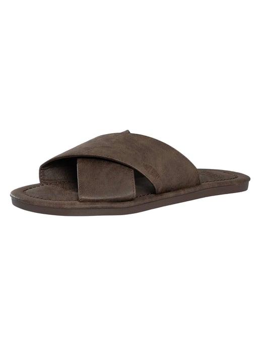 Superdry Vintage Kruisbandschuifjes, Bruin - Image 1