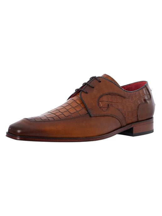 Jeffery West Derbyschoenen Van Krokodillenleer, Bruin - Image 1