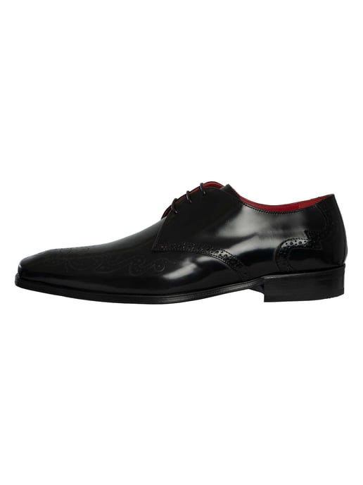 Jeffery West Gepolijste Leren Brogue Schoenen, Zwart - Image 2