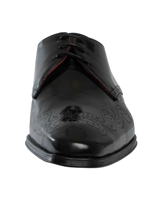 Jeffery West Gepolijste Leren Brogue Schoenen, Zwart - Image 4