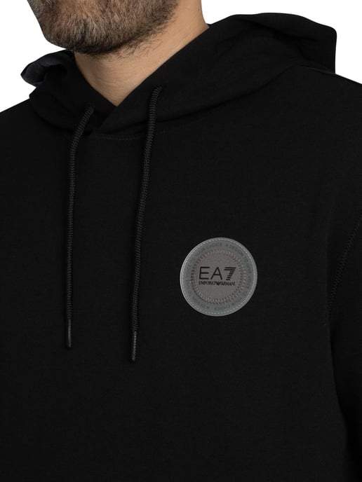 EA7 Pullover Hoodie Met Logopatch, Zwart - Image 4