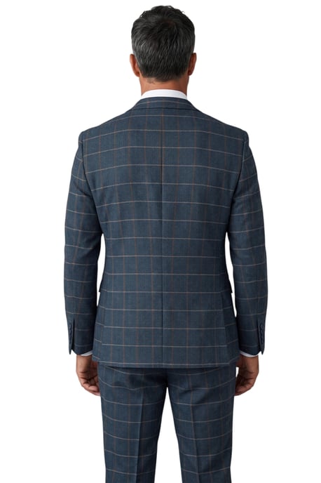 Marineblauwe tweed blazer met visgraatmotief voor heren - Harris - Image 4