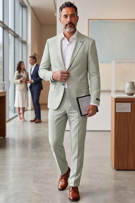 Saliegroene, getailleerde formele blazer voor heren - Belmount - Image 3