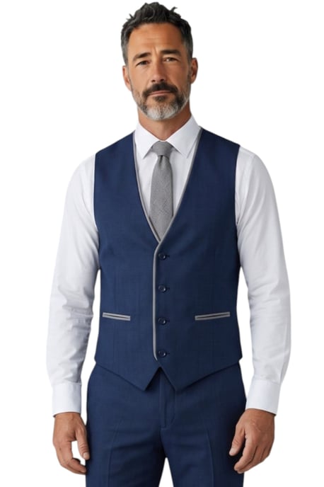 Blauw formeel driedelig pak voor heren, getailleerd, effen - IM4 - Image 4