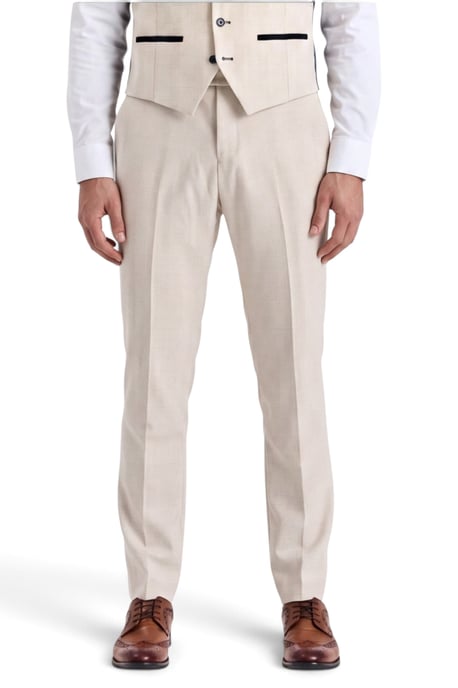 Crème geruite herenpantalon, formele broek - Regent - Image 1