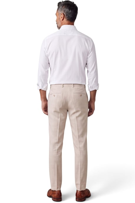 Crème geruite herenpantalon, formele broek - Regent - Image 4