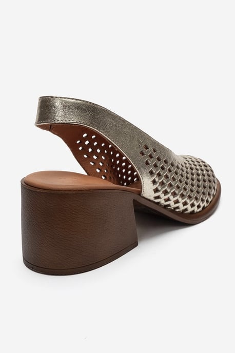 Monvera Blokhak Leren Slingback Sandaal - Image 5