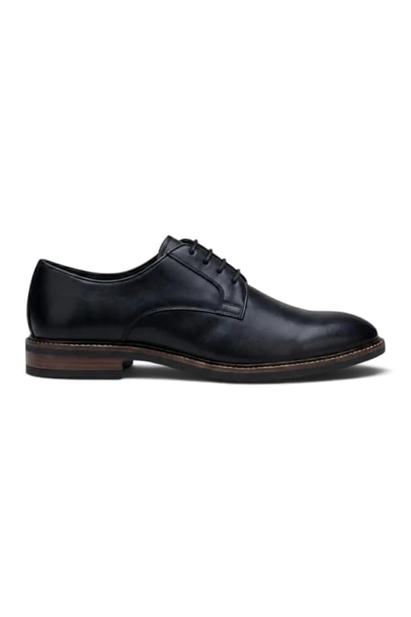 John White herenschoenen van zwart leer met gladde neus en vetersluiting - Tanner - Image 1