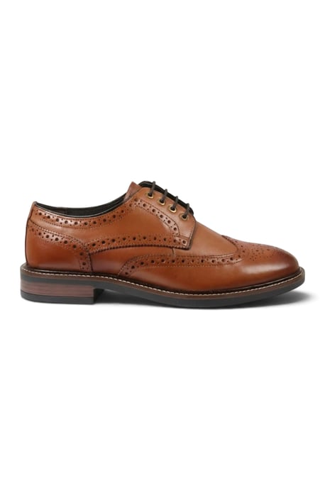 John White Herenschoenen van bruin leer met vleugelneus en vetersluiting - Stokes - Image 1
