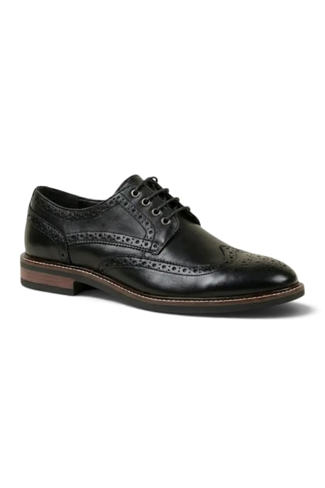 John White herenschoenen, zwarte leren wingtip brogues met vetersluiting - Stokes - Image 2