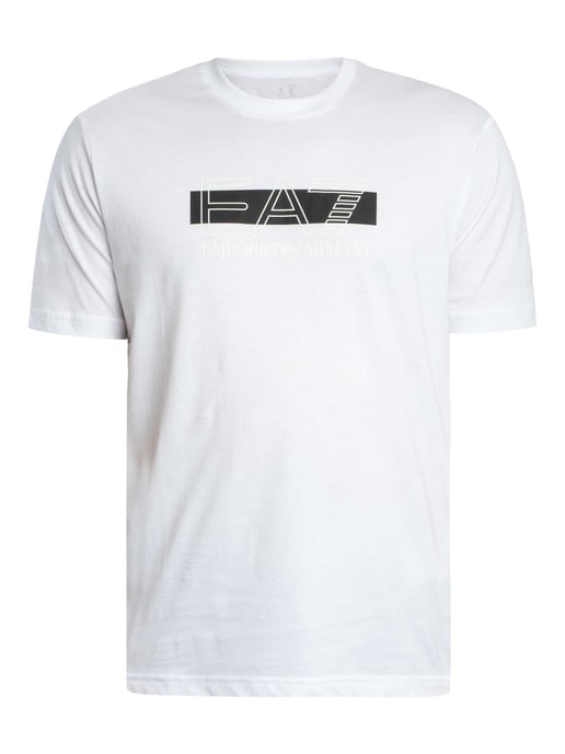 EA7 Merk Grafisch T-Shirt, Wit - Image 5