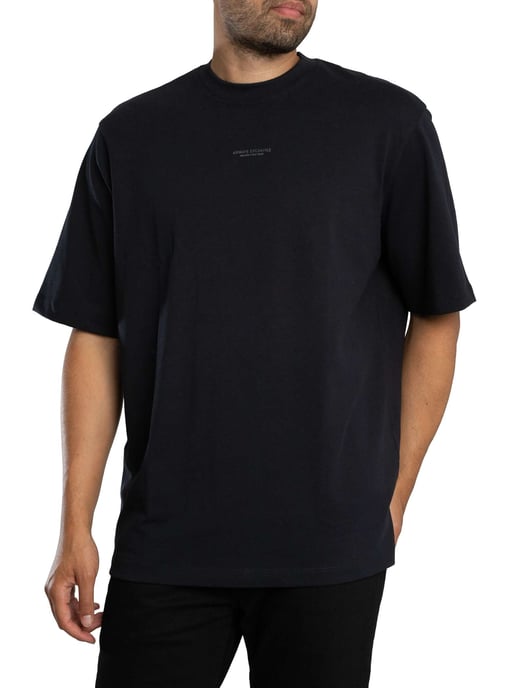 Armani Exchange Comfort T-Shirt Met Centraal Logo, Blauw - Image 1