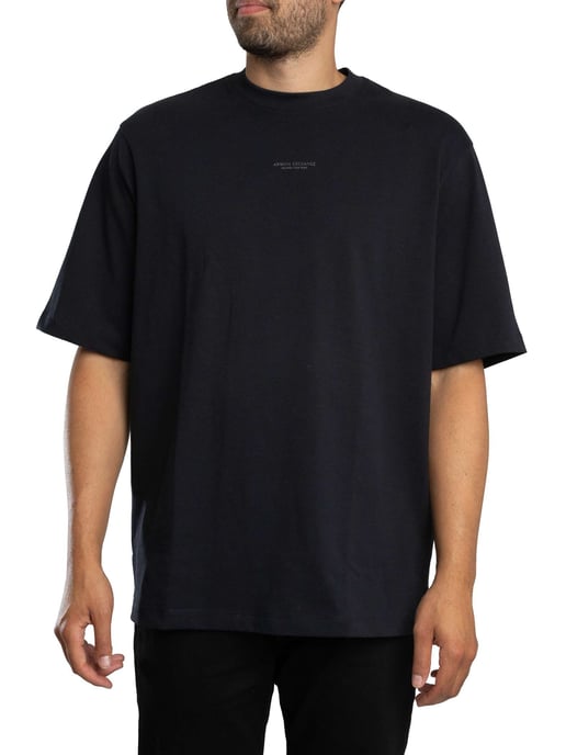 Armani Exchange Comfort T-Shirt Met Centraal Logo, Blauw - Image 2