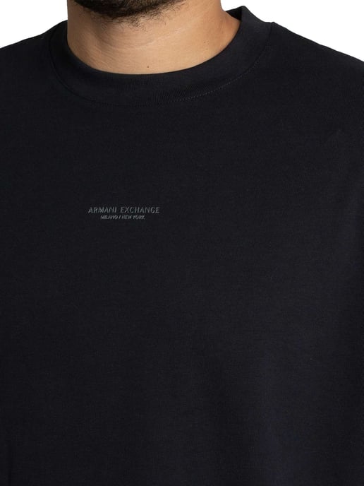 Armani Exchange Comfort T-Shirt Met Centraal Logo, Blauw - Image 4