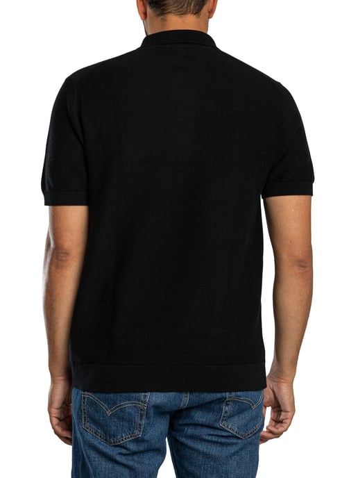 Lacoste Gebreid Poloshirt Met Logo, Zwart - Image 3