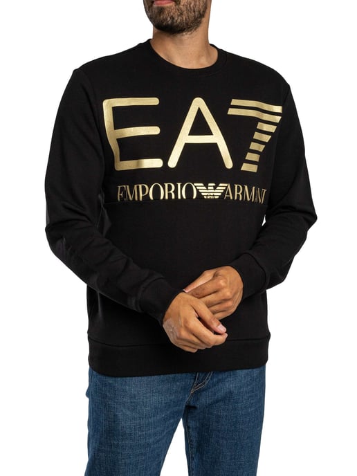 EA7 Sweatshirt Met Groot Logo En Grafische Print, Zwart - Image 2