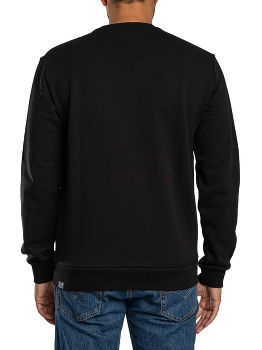 EA7 Sweatshirt Met Groot Logo En Grafische Print, Zwart - Image 3