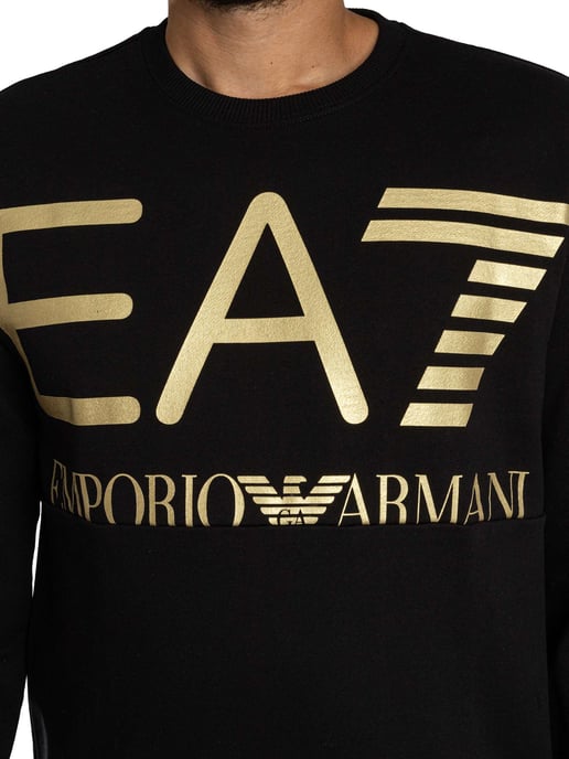 EA7 Sweatshirt Met Groot Logo En Grafische Print, Zwart - Image 4