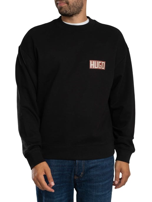 HUGO Durec Back Graphic Sweatshirt, Zwart - Image 1