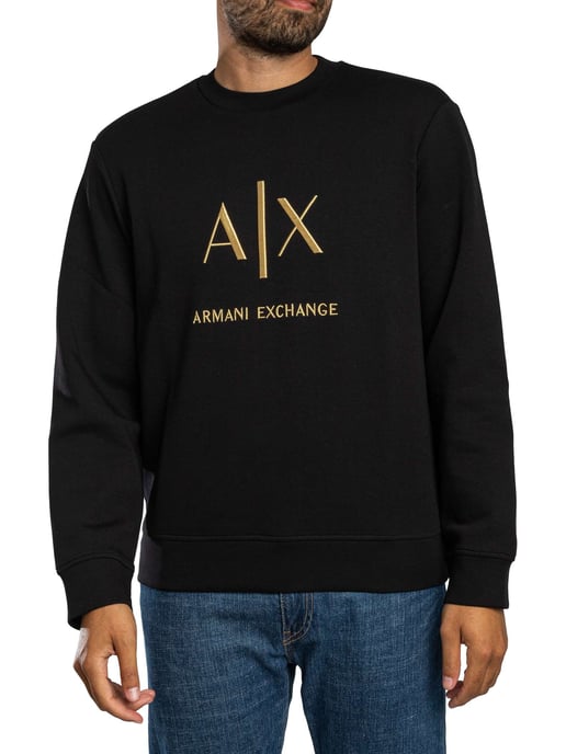 Armani Exchange Logo Grafisch Sweatshirt, Zwart - Image 2