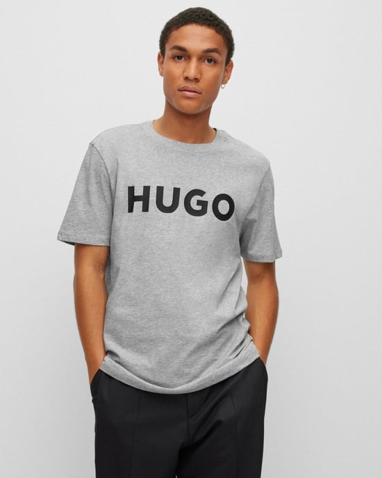 Men's Hugo T-Shirt in Grey/Black 062 - Image 1