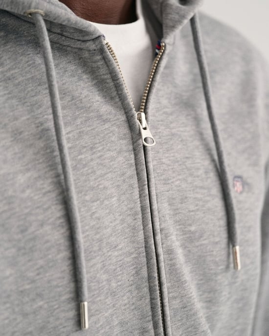 GANT Heren Regular Fit Shield Logo Volledige Rits Hoodie - Image 3