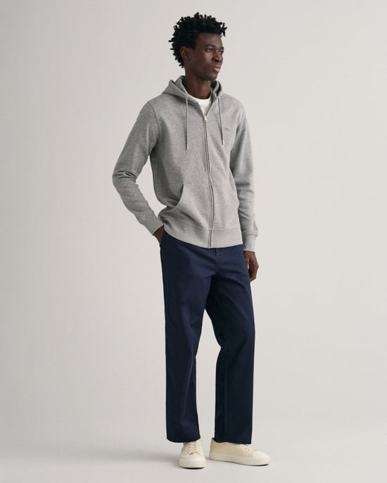 GANT Heren Regular Fit Shield Logo Volledige Rits Hoodie - Image 5