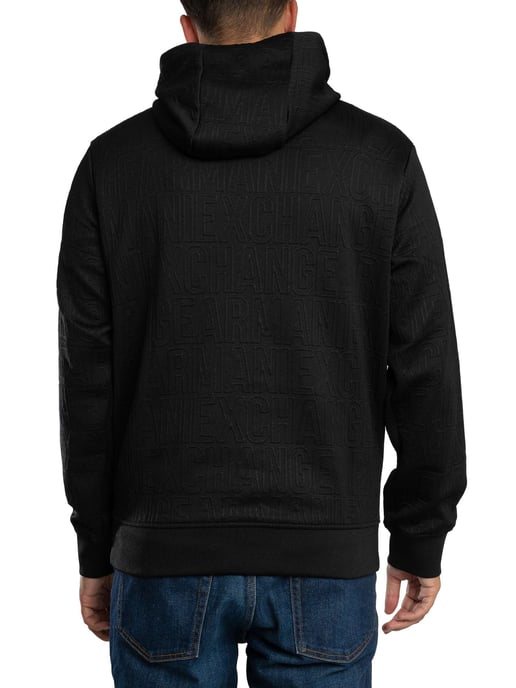 Armani Exchange Pullover Hoodie Met Merkpatroon, Zwart - Image 3