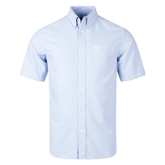 Fred Perry Oxford Overhemd Met Korte Mouwen In De Kleur Licht Rookgrijs - Image 1