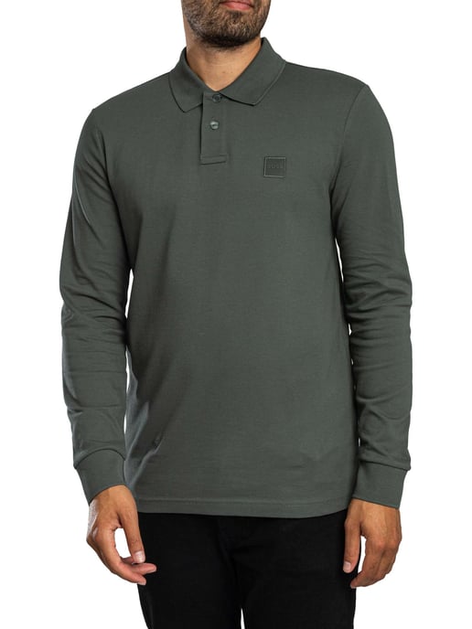 BOSS Passerby Poloshirt Met Lange Mouwen, Groen - Image 1