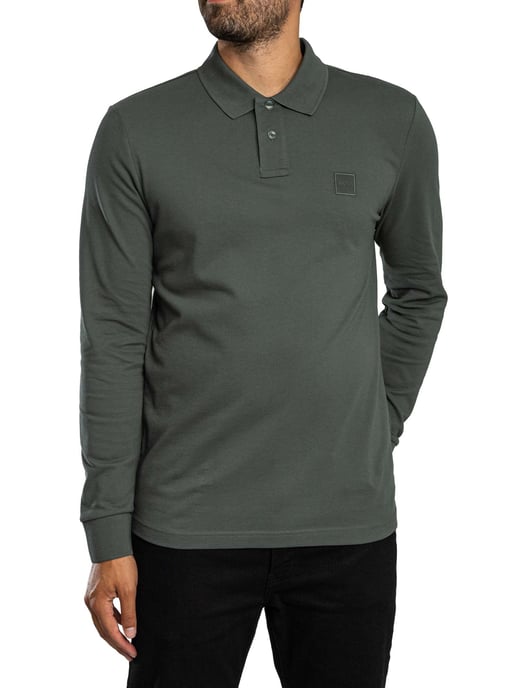 BOSS Passerby Poloshirt Met Lange Mouwen, Groen - Image 2