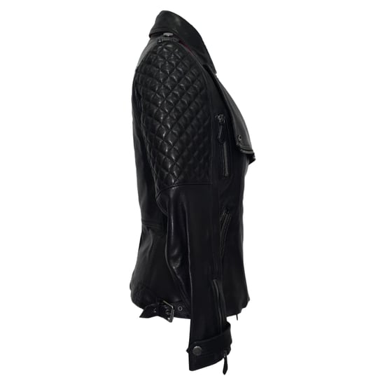 Burberry Gequilted Accent Bikerjack in Zwart Lamsleer - Image 2