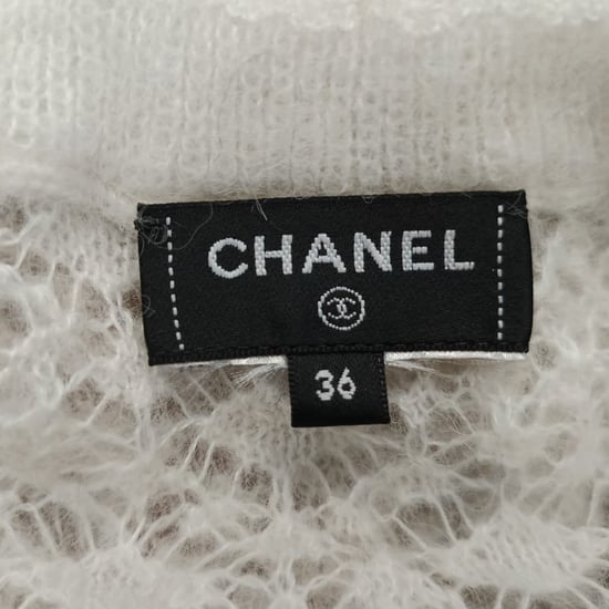 Chanel Bicolor Kant Midi Jurk in Zwarte Wol - Image 4