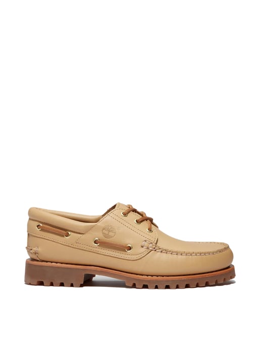 Authentieke, handgenaaide bootschoenen met 3 veterogen. - Image 1