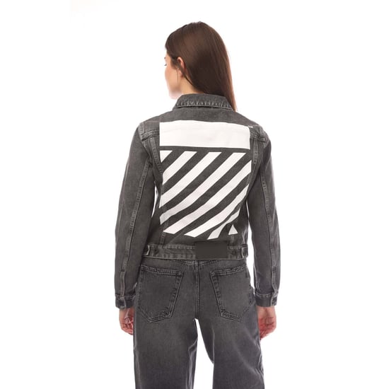 Damesjas Off White Diagonal Regular in Grijs Wit - Image 3