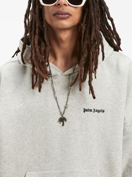 Hoodie met geborduurd logo van Palm Angels in grijs - Image 5